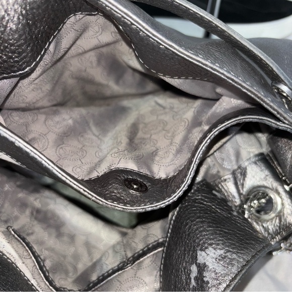 🔥SALE Michael Kors Silver Satchel Crossbody Bag - Picture 6 of 15